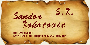 Šandor Kokotović vizit kartica